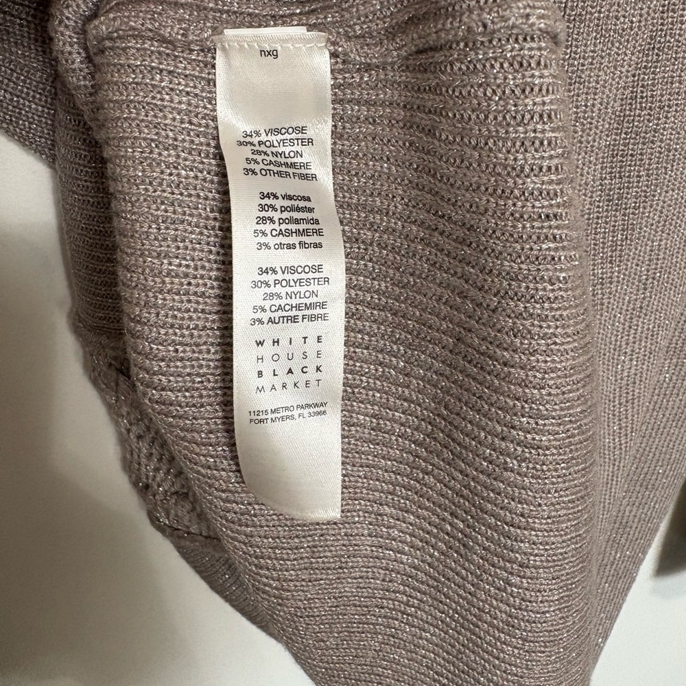 White House Black Market Taupe Cowl Neck Sweater - Picture 4 of 5